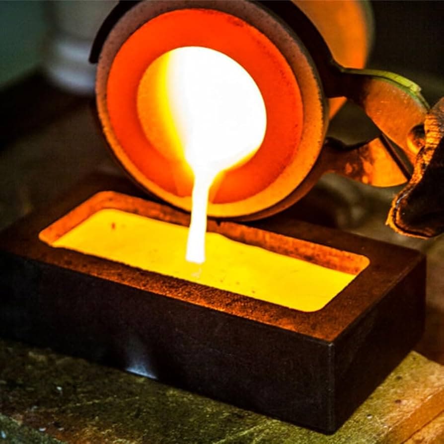 Fundición del oro a alta temperatura